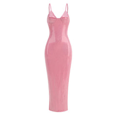 Blush Sequin Cami Midi Gown