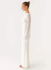 Exclusive - Ethereal Long Sleeve Maxi Dress - Ivory