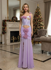 Floor-Length Satin Evening Gown | Sweetheart Neckline & Beaded Details