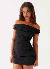 Exclusive - Lumi Off-Shoulder Mini Dress - Black