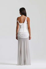 SS 2026 One-Shoulder Ruched Maxi Gown