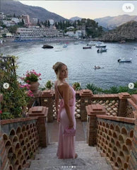 Blush Pink One-Shoulder Midi Gown