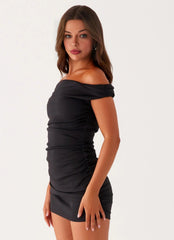 Exclusive - Lumi Off-Shoulder Mini Dress - Black